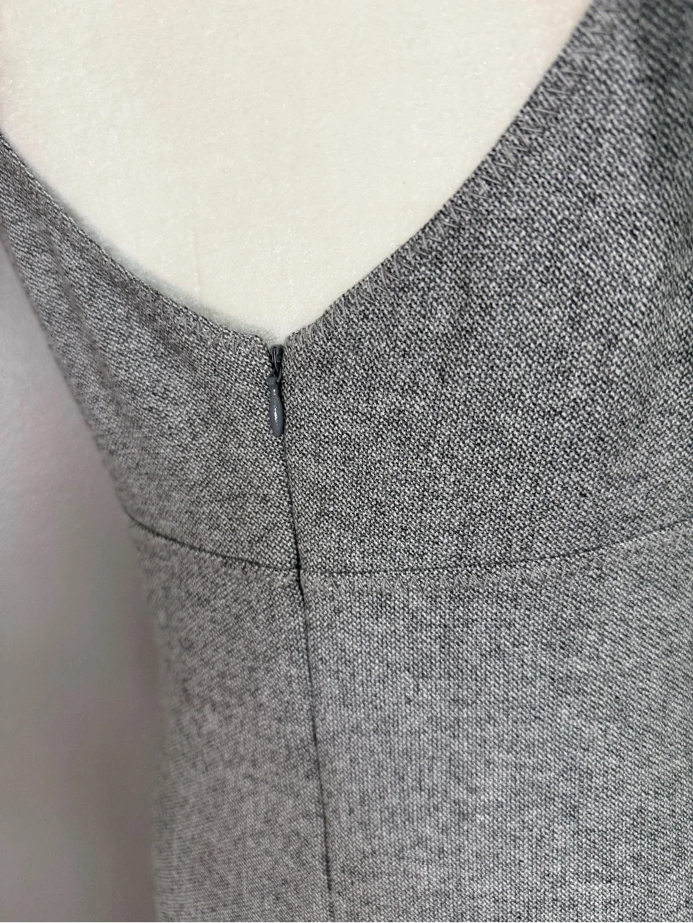 J. Crew Gray Wool Blend Sleeveless V-Neck Lined Midi Dress Size 6 #2556